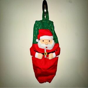 Vintage Festive Santa Claus Hanging Plastic Bag Holder Dispenser